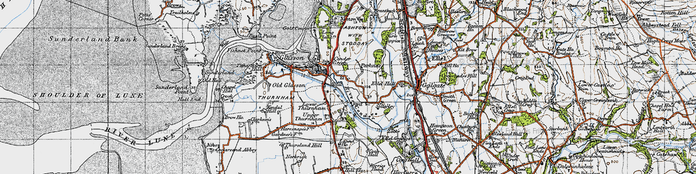 Old map of Conder Green in 1947