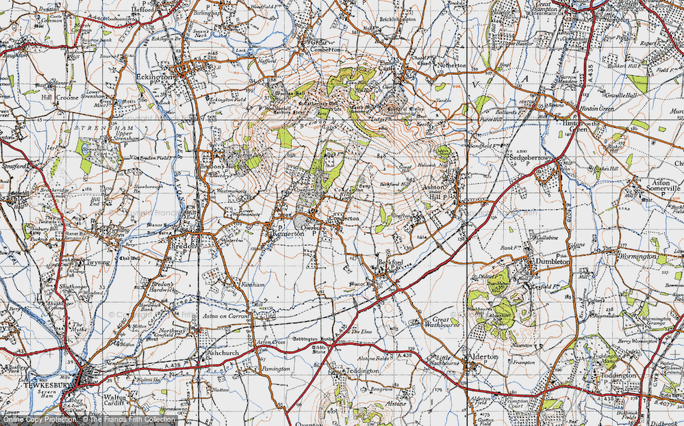 Old Map of Historic Map covering Bredon Hill in 1946