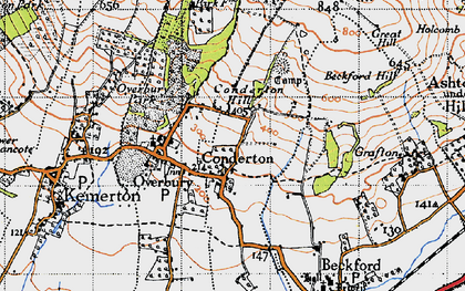 Old map of Conderton in 1946