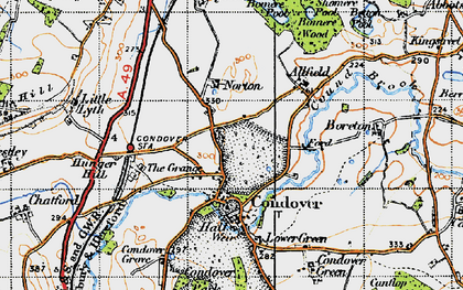 Old map of Bomere Wood in 1947