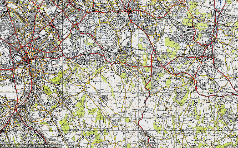 Old Map of Historic Map covering Baston Manor in 1946