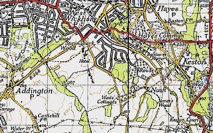 Old map of Baston Manor in 1946