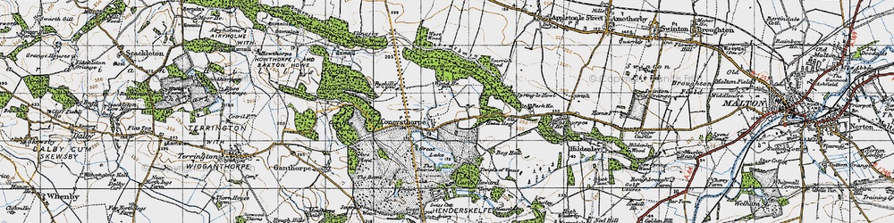 Old map of Castle Howard in 1947