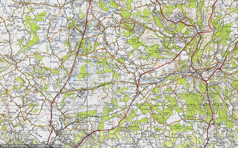 Old Map of Historic Map covering Bramshott Vale in 1940
