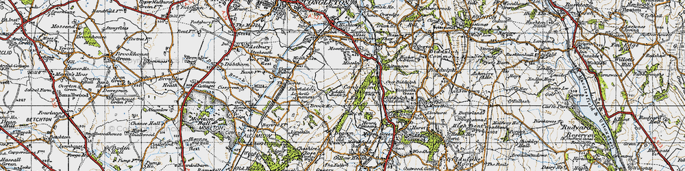 Old map of Congleton Edge in 1947
