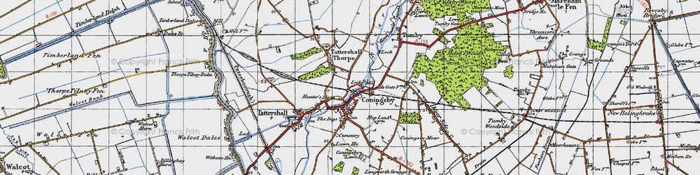 Old map of Coningsby in 1946