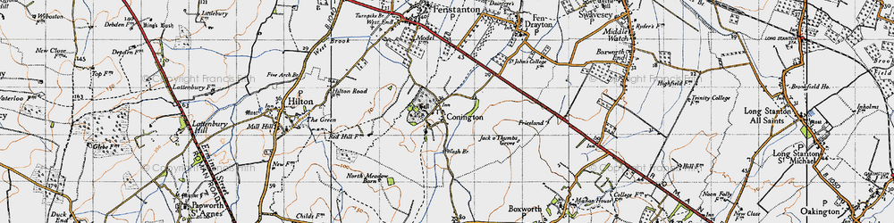 Old map of Conington in 1946