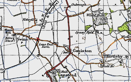Old map of Coniston in 1947