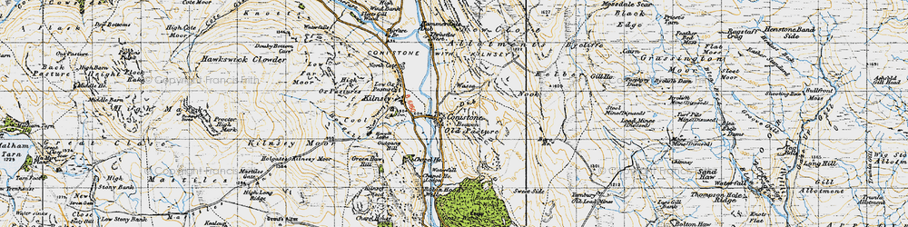 Old map of Conistone in 1947