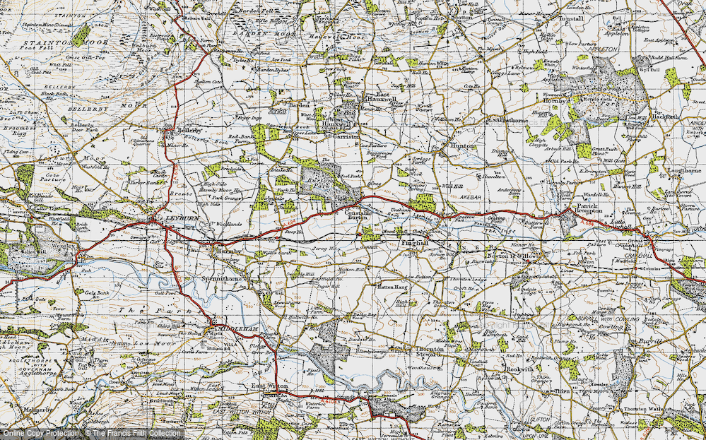 Old Map of Constable Burton, 1947 in 1947