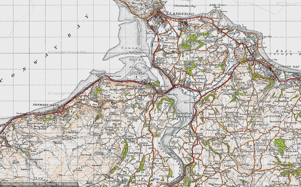 Old Map of Conwy, 1947 in 1947
