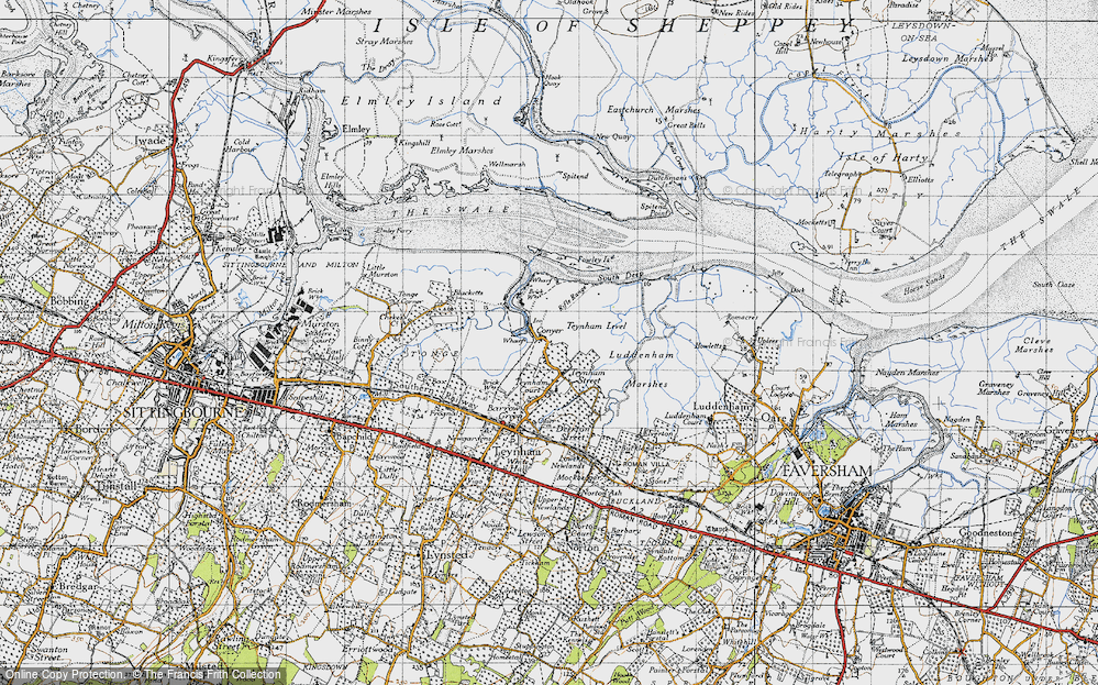 Old Map of Conyer, 1946 in 1946