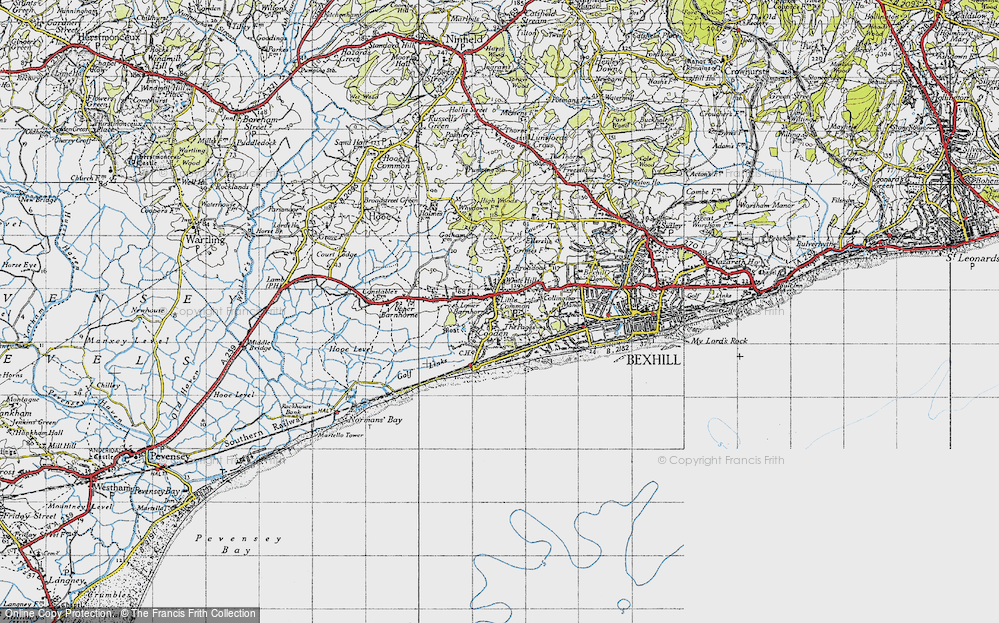 Old Map of Cooden, 1940 in 1940
