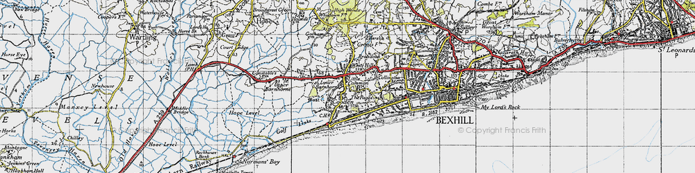 Old map of Cooden in 1940