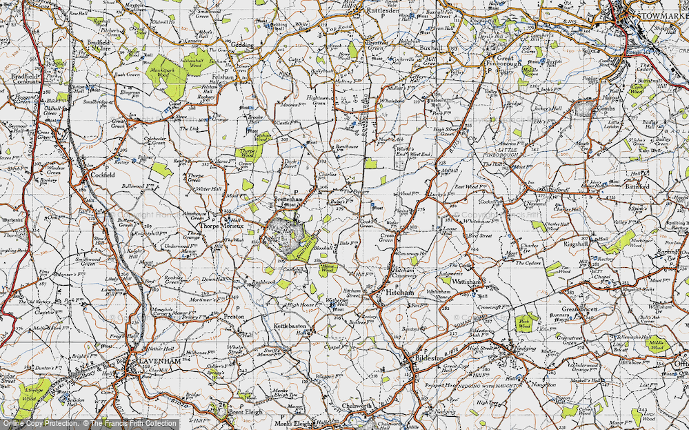 Old Map of Cook's Green, 1946 in 1946