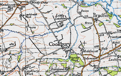 Old map of Cookbury in 1946