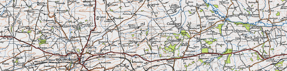 Old map of Cookbury Wick in 1946