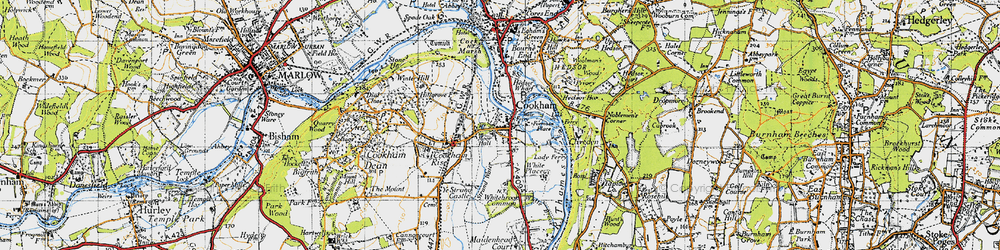 Old map of Cookham in 1945