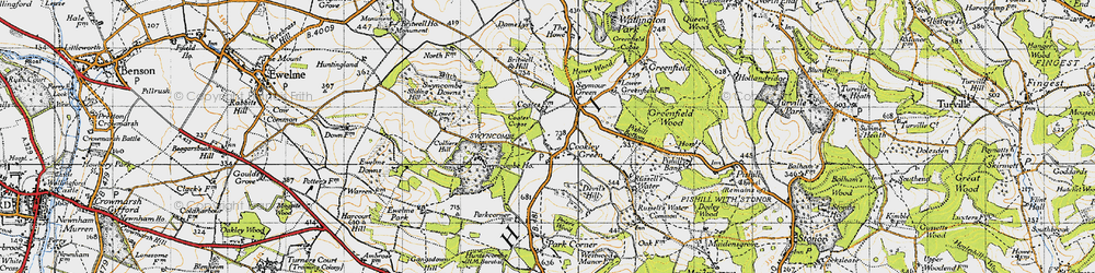 Old map of Cookley Green in 1947