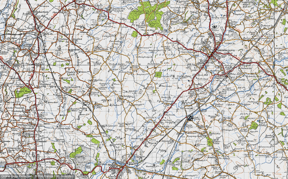 Old Map of Cooksey Corner, 1947 in 1947