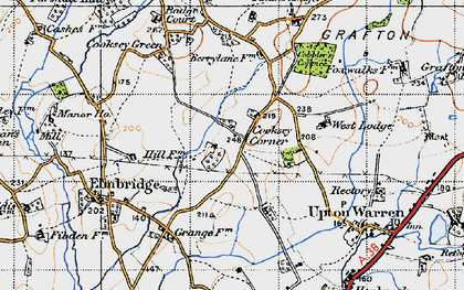Old map of Cooksey Corner in 1947
