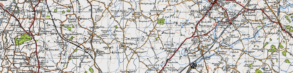 Old map of Cooksey Corner in 1947