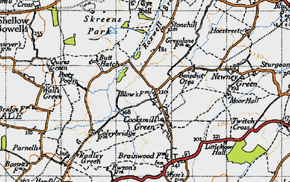 Old map of Cooksmill Green in 1946