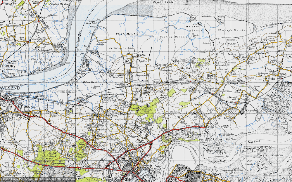 Old Map of Cooling Street, 1946 in 1946