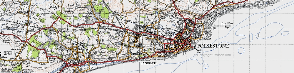 Old map of Coolinge in 1947