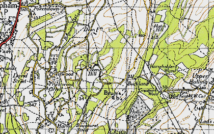 Old map of Coomb Hill in 1946