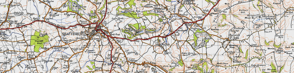 Old map of Coombe in 1940