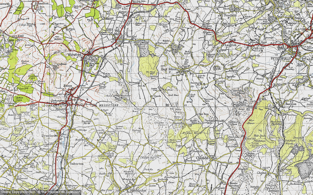 Old Map of Coombe, 1945 in 1945