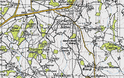 Old map of Coombe in 1945