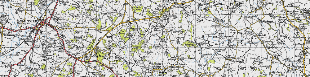 Old map of Coombe in 1945