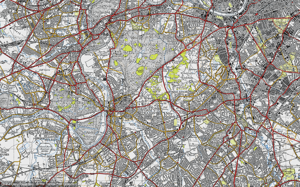 Old Map of Coombe, 1945 in 1945