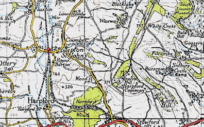 Old map of Coombe in 1946