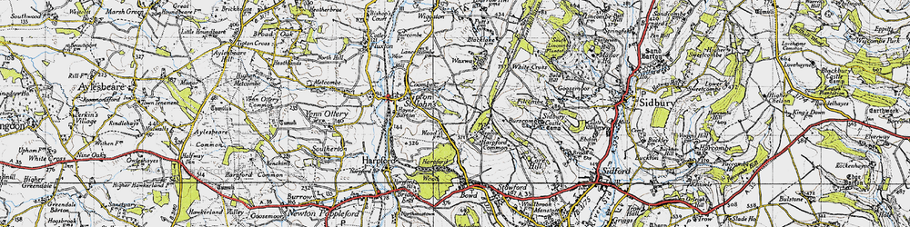 Old map of Coombe in 1946