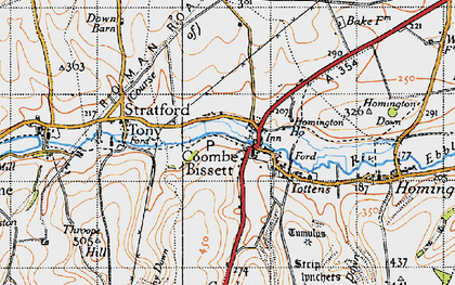 Old map of Coombe Bissett in 1940