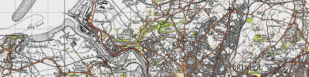 Old map of Coombe Dingle in 1946