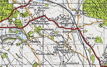 Old map of Coombesdale in 1946