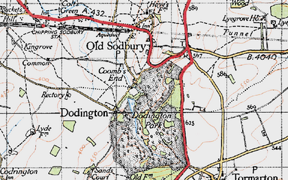 Old map of Coombs End in 1946