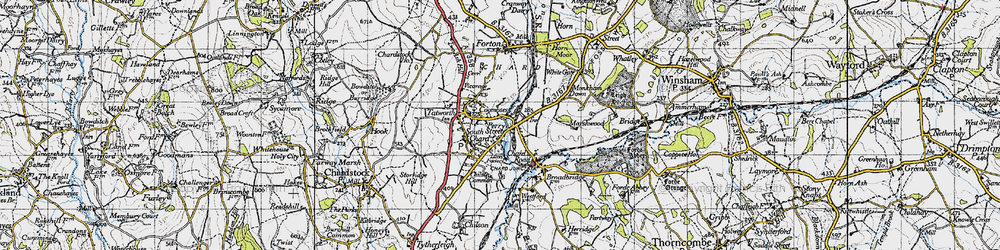 Old map of Coombses in 1945