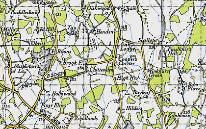 Old map of Boons Park in 1946