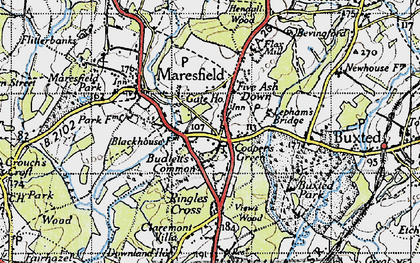 Old map of Cooper's Green in 1940