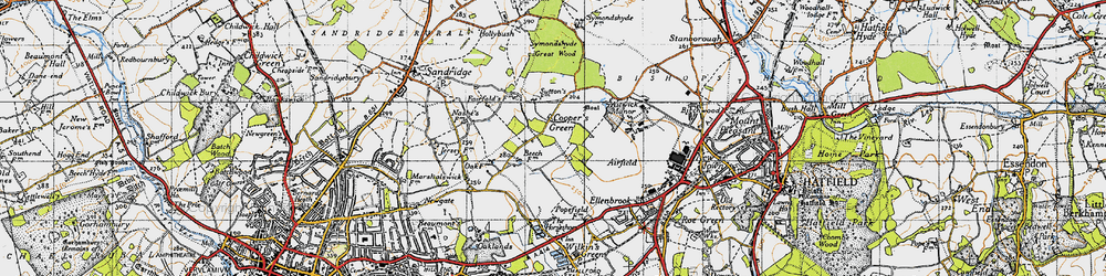 Old map of Cooper's Green in 1946