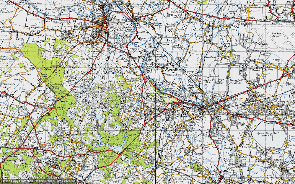 Old Map of Cooper's Hill, 1940 in 1940