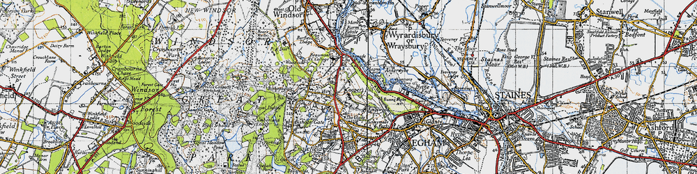 Old map of Cooper's Hill in 1940