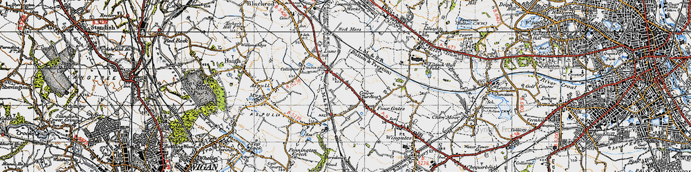 Old map of Cooper Turning in 1947