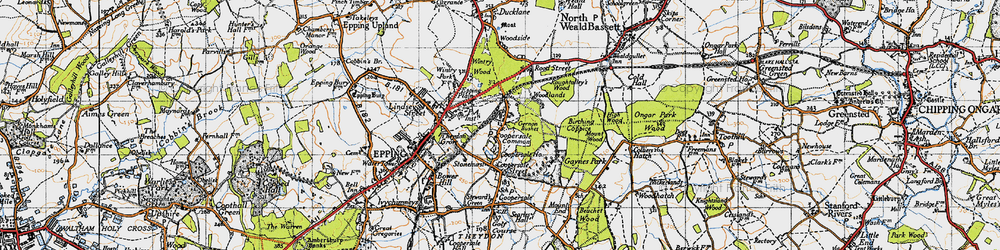 Old map of Coopersale Common in 1946