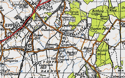 Old map of Coopersale Street in 1946